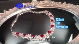 Aangepaste edelsteen sieraden laboratorium gekweekte duif bloed rode saffier ketting