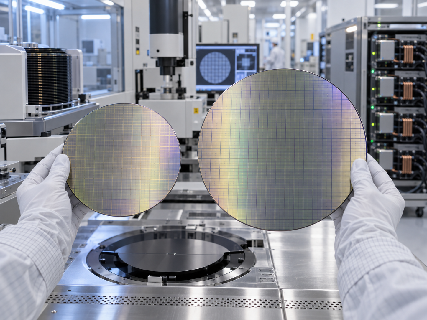 Laatste bedrijfsblogs 200mm vs 300mm GaN-on-Silicon Wafers for AI Power Electronics: Wafer Bow, Buffer Layers, Epitaxy Uniformity, Cost and Fo