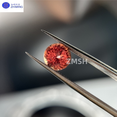 In het laboratorium geteelde Padparadscha saffier voor sieraden en luxeproducten